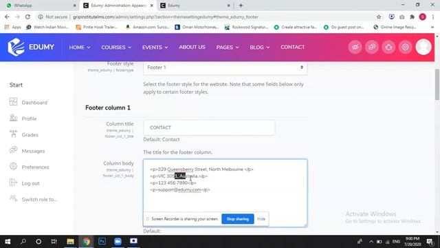 How to edit footer in Moodle Edumy смотреть онлайн