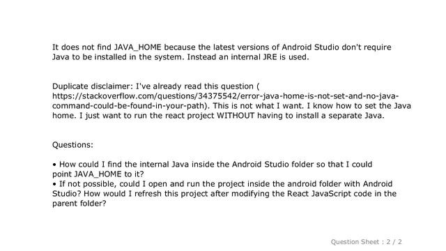 Android : React Native: JAVA_HOME is not set and no 'java' command could be found in your PATH смотреть онлайн