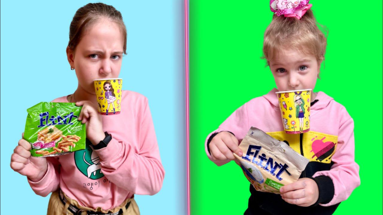 Угадываем вкус сухариков!!! Сухарики челлендж. Ангелишка Мышка против Саши Фишер! смотреть онлайн