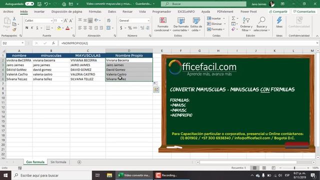 convertir texto en mayúsculas y minúsculas en Excel con formula y sin formula - fácil смотреть онлайн