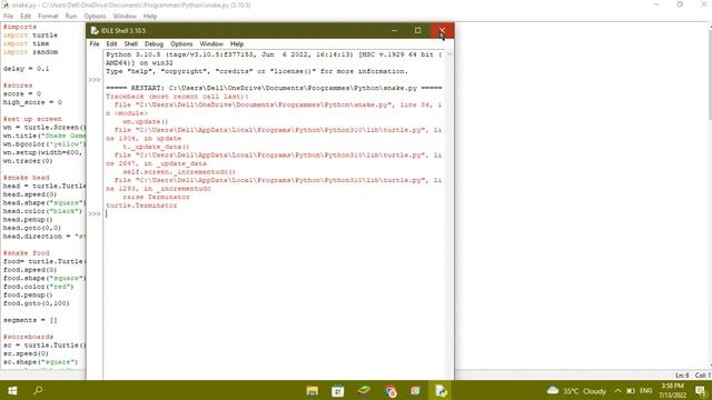 My new poorly designed "Snake Game" made via python. смотреть онлайн