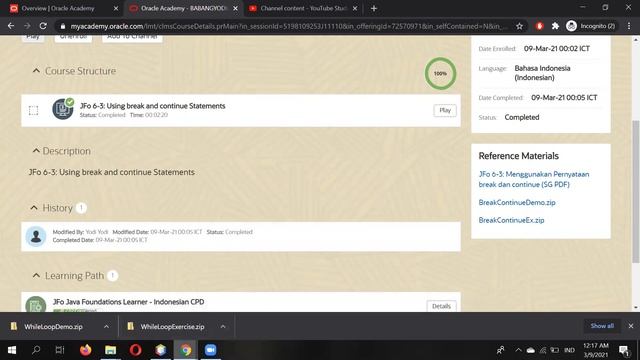 Oracle Academy JFo 6-3 Break and Continue смотреть онлайн