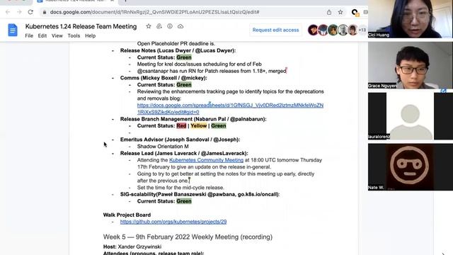 Kubernetes 1.24 Release Team Meeting 20220216