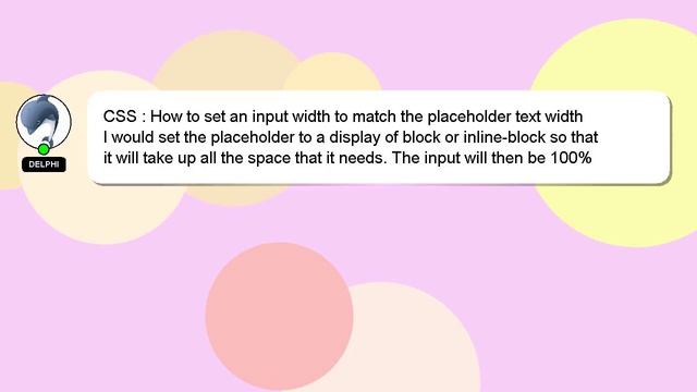 CSS : How to set an input width to match the placeholder text width смотреть онлайн