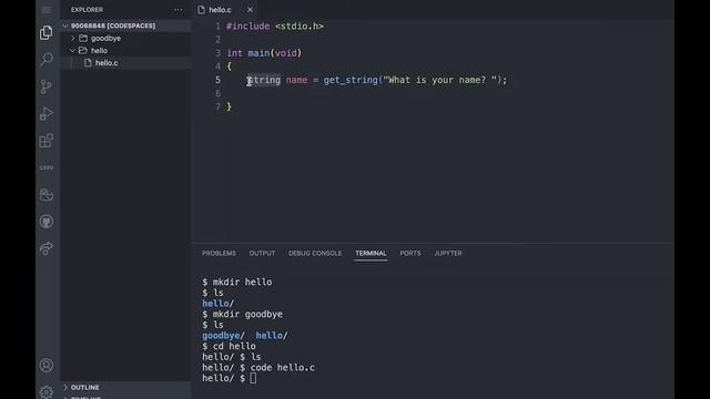 CS50 Walkthrough 2022 - Problem Set 1, Hello (Week 1, C) смотреть онлайн