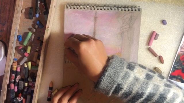 Урок пастелью поэтапно | Франция пастелью | Урок рисования пастелью смотреть онлайн