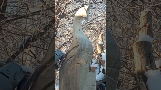 Жар-птица из дерева, резьба бензопилой.Shorts смотреть онлайн