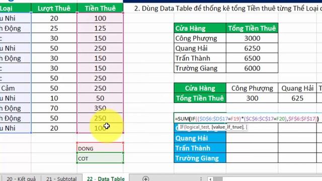 Học Excel Online | Thống kê bằng Data Table 2 biến trong EXCEL смотреть онлайн