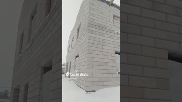 газоблок со снятой фаской, недорогой фасад