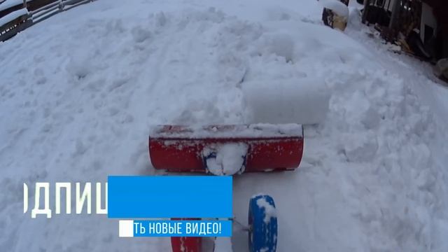 САМОДЕЛЬНЫЙ СНЕГОРЕЗ В РАБОТЕ / ДЕНЬ В ДЕРЕВНЕ