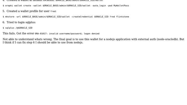 logon denied for oracle wallet user смотреть онлайн