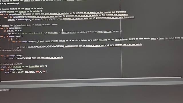 método Gauss Jordan python смотреть онлайн