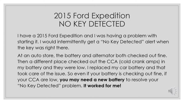 2015 Ford Expedition: No Key Detected - Problem Solved! смотреть онлайн