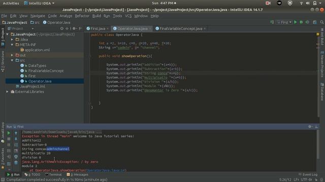 Java Tutorial 12: Operators and its Types: Arithmetic and Unary Operators in Java Part 1 смотреть онлайн