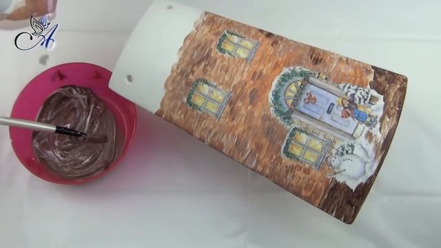Decoupage Tutorial - Christmas Roof Tile - DIY Tutorial смотреть онлайн