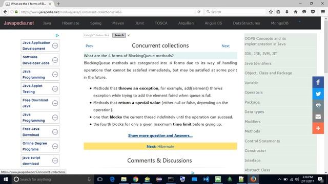 What are the 4 forms of BlockingQueue methods?
| javapedia.net смотреть онлайн