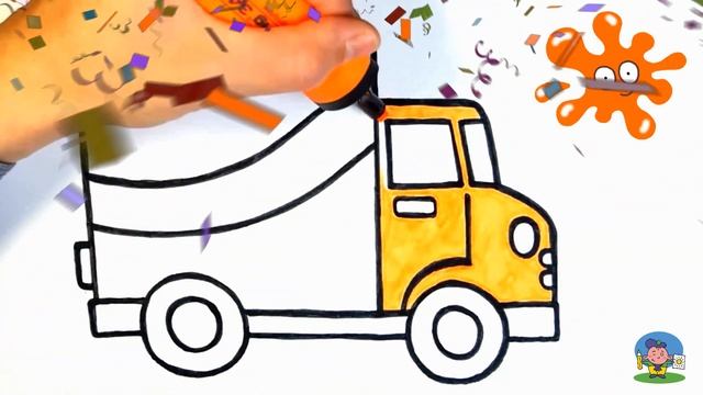 Как нарисовать ГРУЗОВИК ФУРГОН / Мультик Раскраска для детей МАШИНА ГРУЗОВИК / How to draw a truck смотреть онлайн