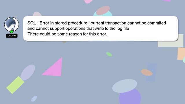 SQL : Error in stored procedure : current transaction cannot be commited and cannot support operati смотреть онлайн
