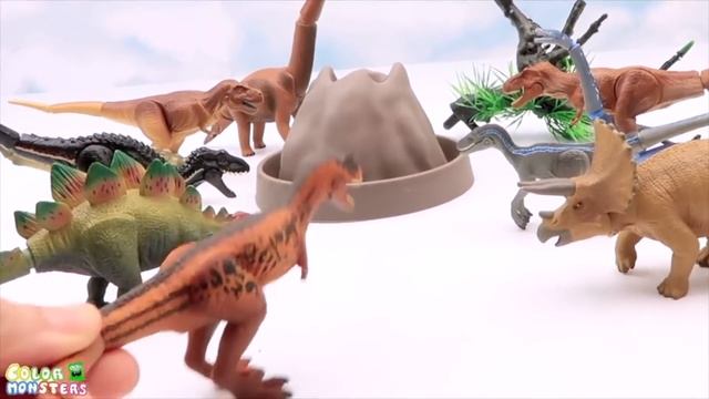 Color Dinosaur eggs. Dinosaur Battle in Jurassic World T Rex Fun Video - Dino Toys for Kids смотреть онлайн