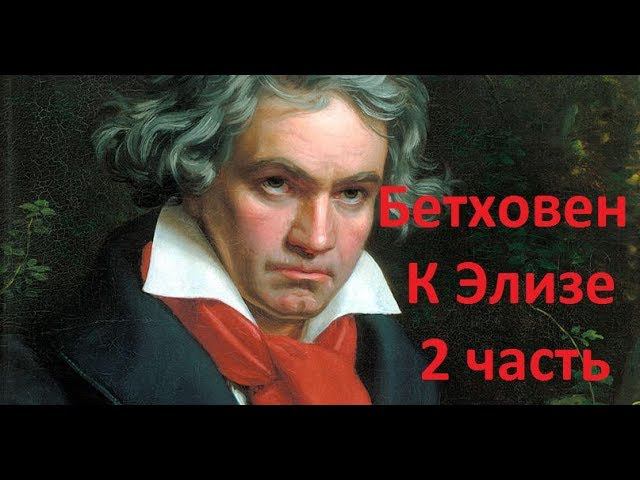 Бетховен - К Элизе. 2 часть. Видеоурок на фортепиано. смотреть онлайн