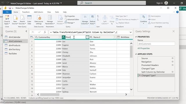 04- Power BI Tutorial : How to make changes after data is loaded смотреть онлайн