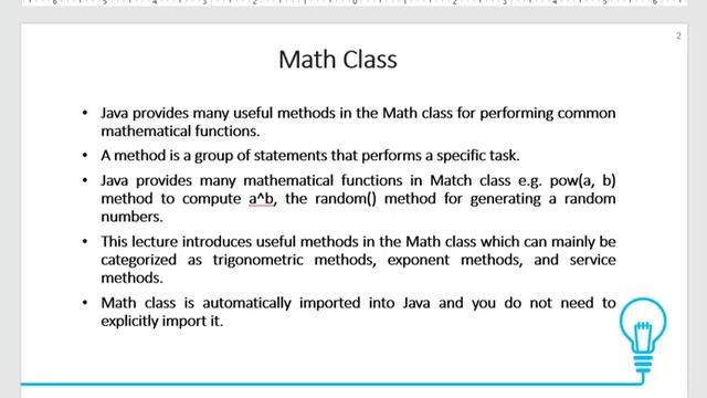 Switch, Ternary operator and Math Class смотреть онлайн