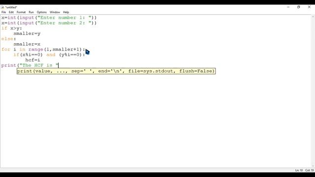 Python Program to find HCF or GCD of any number | Detailed Explanation | Using For Loop | Easy смотреть онлайн