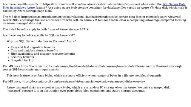 Databases: Azure blob storage container vs VM managed disk for SQL on Azure VM database files смотреть онлайн