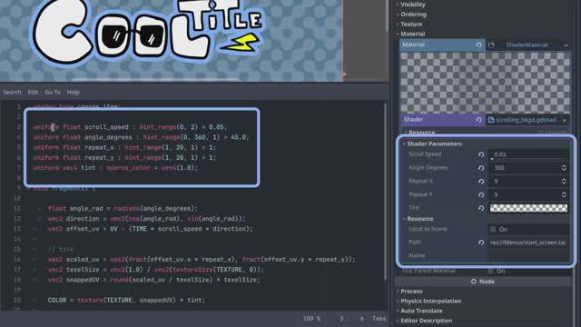 Простой шейдер прокрутки фона в Godot, который можно использовать в каждой игре