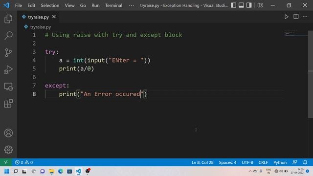 V35 - Using raise with try and except in Python смотреть онлайн