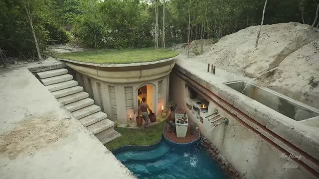 100 дневная работа дала свои плоды. Дом с бассейном в земле. смотреть онлайн