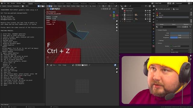 Fracture tutorial for my text-effect geometry nodes - Blender 3.1 смотреть онлайн