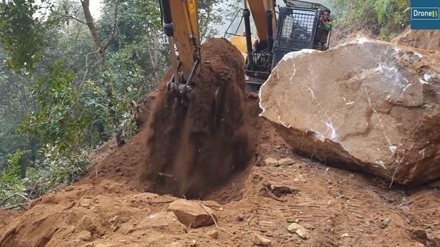 Step Cutting-Plucking Huger Rock THAN Sany Excavator-Hilly Road Construction смотреть онлайн