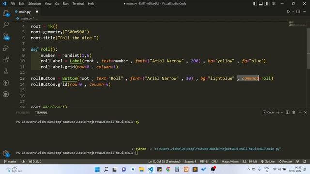 Roll the dice using tkinter python | Basic tkinter projects for beginners смотреть онлайн