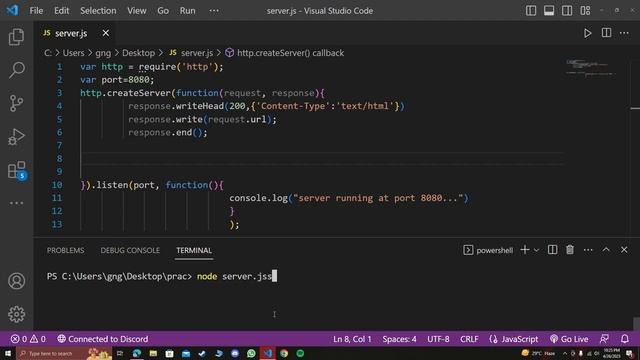 first server made in node js with example | how to use node js and query strings смотреть онлайн
