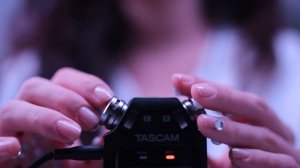 ASMR Tapping & Scratching on Tascam with Rhinestone covered palms [No Talking]