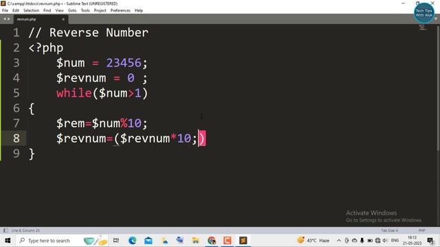Write a PHP program to reverse given number смотреть онлайн