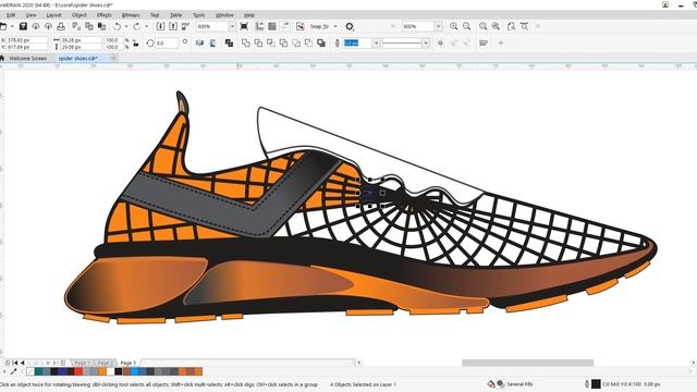 shoes sketch design in coreldraw/spiderman theme based смотреть онлайн