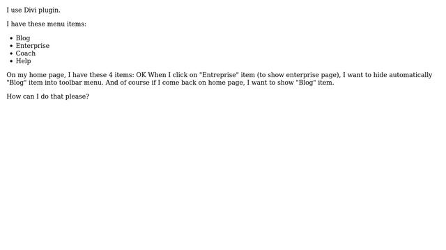 Wordpress: Divi: how to hide/show specific menu according current page? смотреть онлайн
