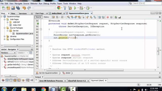 Java Servlet - Finding Square and Square Roots of numbers using Servlet смотреть онлайн