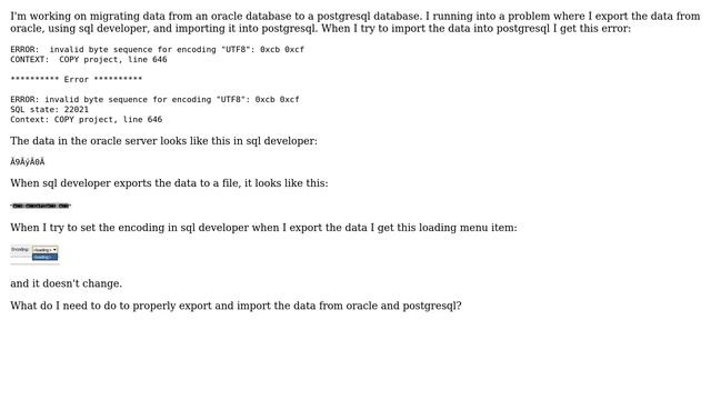 Databases: Migration From Oracle to PostgreSQL Encoding Errors смотреть онлайн