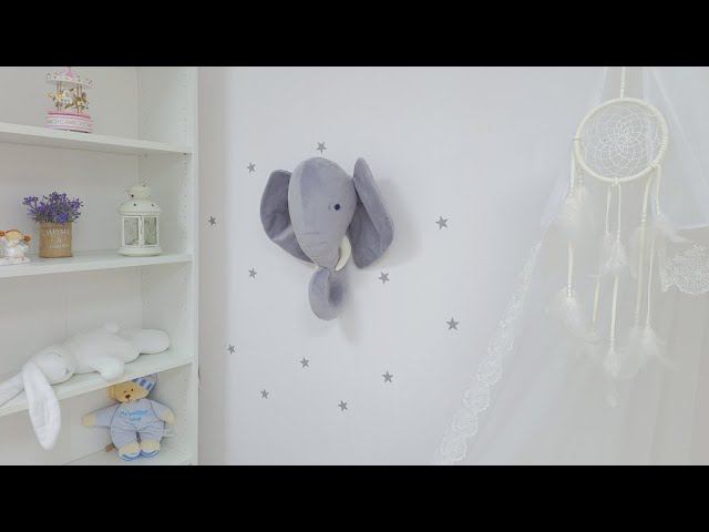 Как сшить голову слона на стену +выкройка. Elephant Toy смотреть онлайн