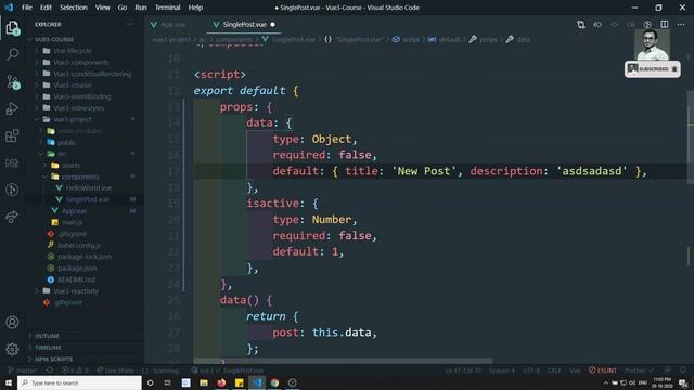 30. Prop Validation with Type Checks and Prop Casing (Camel Case) in Vue js | Vue 3 смотреть онлайн