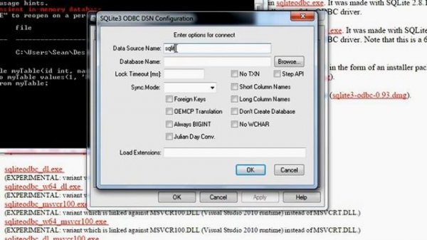 SQLite to MS SQL Server connection