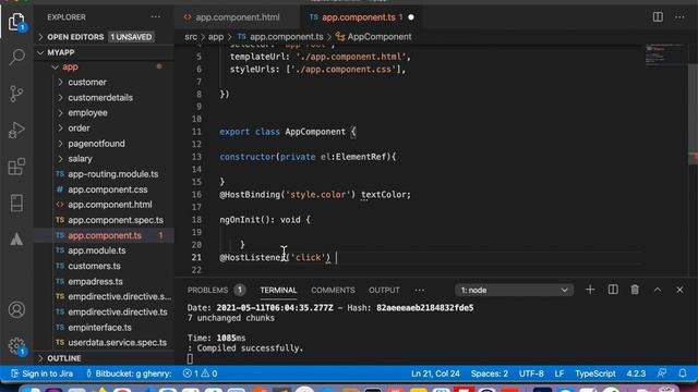 @HostBinding() & @HostListener() Decorator | Angular 10 or Angular 11 Tutorials in Hindi | Part-58 смотреть онлайн