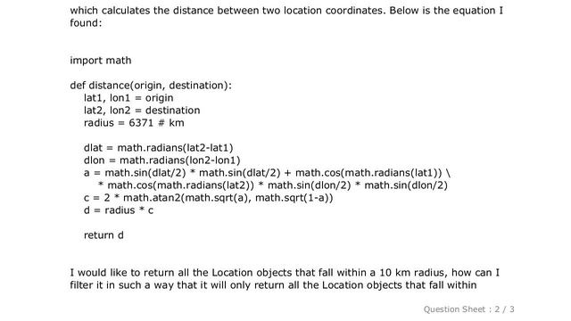 Django : How to filter a django model with latitude and longitude coordinates that fall within a ce смотреть онлайн