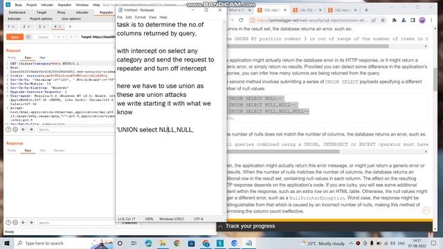 SQL injection UNION attack, determining the number of columns returned by the query #unionattack смотреть онлайн