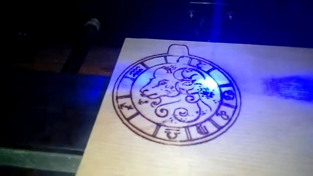 Лазерная гравировка знак зодиака Овен. смотреть онлайн