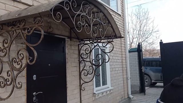 Козырёк над дверью из профильной трубы , путём холодной ковки! смотреть онлайн