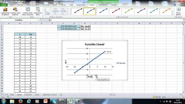 Funcion Lineal y su gráfica en Excel смотреть онлайн